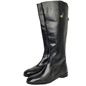 Black Leather Knee High Riding Boots Size 6.5
